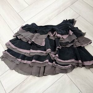 👗 BEBE ASYMMETRICAL RUFFLE TRIM SKIRT